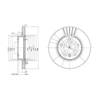 Jeu de 2 disques de frein avant DELPHI BG2623C