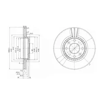 Jeu de 2 disques de frein avant DELPHI BG2625C