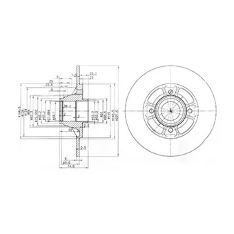 Jeu de 2 disques de frein arrière DELPHI BG2638