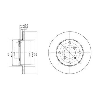 Jeu de 2 disques de frein arrière DELPHI BG2646
