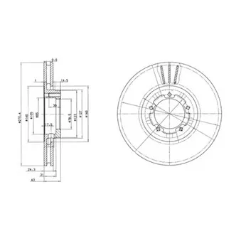 Jeu de 2 disques de frein avant DELPHI