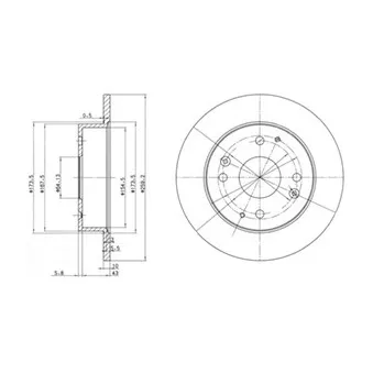 Jeu de 2 disques de frein arrière DELPHI BG2666