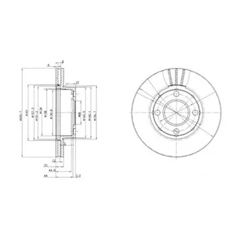 Jeu de 2 disques de frein avant DELPHI