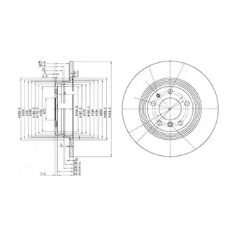 Jeu de 2 disques de frein arrière DELPHI BG2671