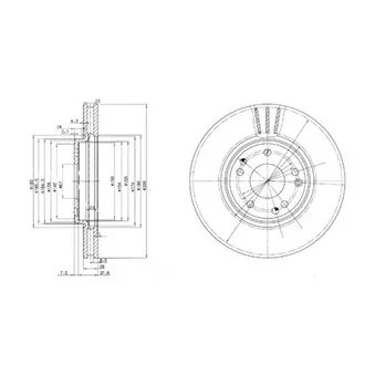 Jeu de 2 disques de frein avant DELPHI BG2675