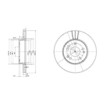 Jeu de 2 disques de frein avant DELPHI BG2677