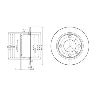 Jeu de 2 disques de frein arrière DELPHI BG2691