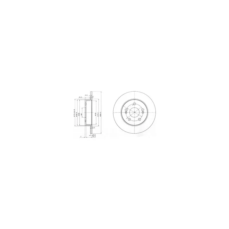 Jeu de 2 disques de frein arrière DELPHI BG2698