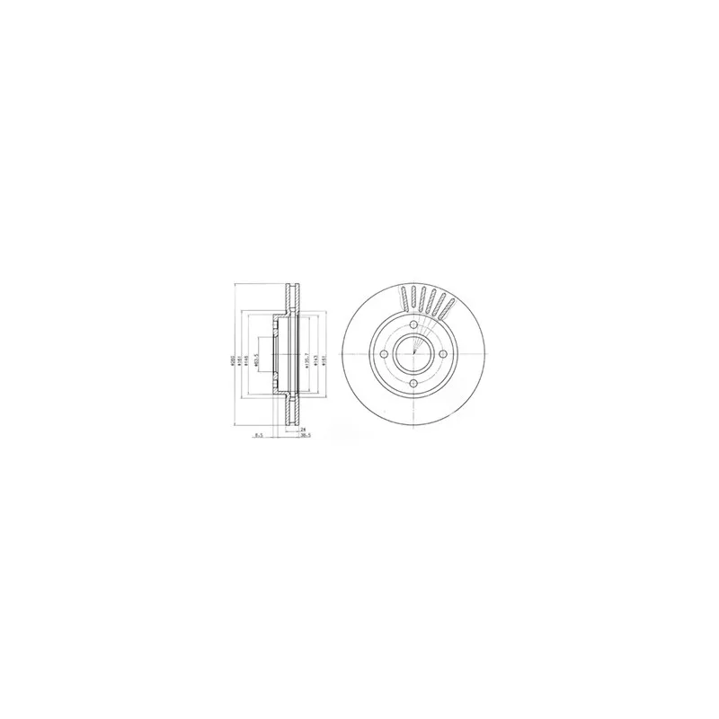 Jeu de 2 disques de frein avant DELPHI BG2699
