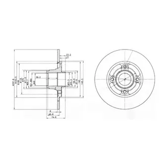Jeu de 2 disques de frein arrière DELPHI BG2702