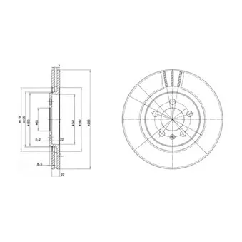 Jeu de 2 disques de frein avant DELPHI BG2713