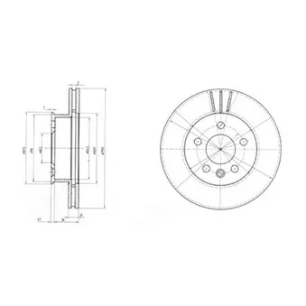 Jeu de 2 disques de frein avant DELPHI BG2717