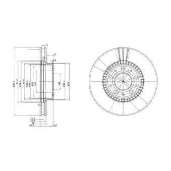 Jeu de 2 disques de frein avant DELPHI BG2719C