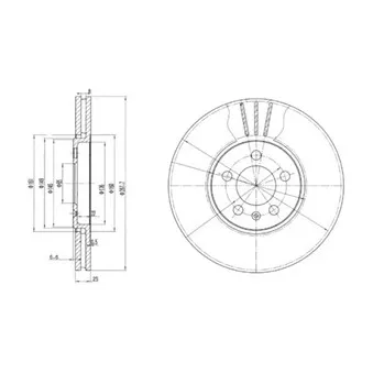 Jeu de 2 disques de frein avant DELPHI BG2729