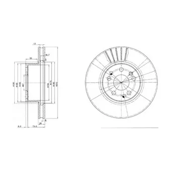 Jeu de 2 disques de frein avant DELPHI BG2737