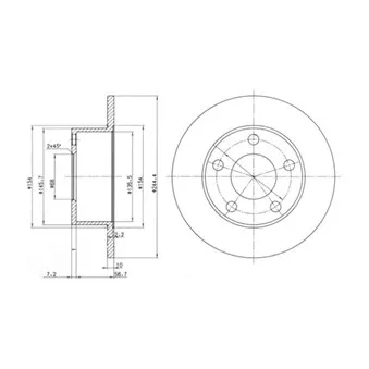 Jeu de 2 disques de frein arrière DELPHI BG2746
