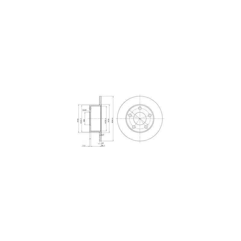 Jeu de 2 disques de frein arrière DELPHI BG2746C