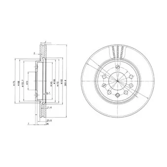 Jeu de 2 disques de frein avant DELPHI