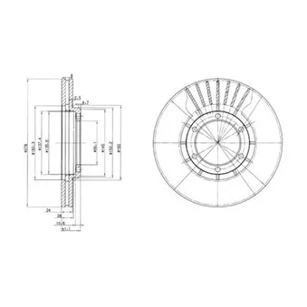 Jeu de 2 disques de frein avant DELPHI BG2751