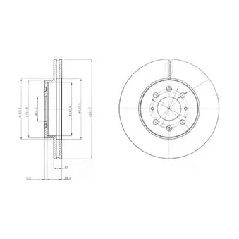 Jeu de 2 disques de frein avant DELPHI BG2759