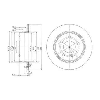 Jeu de 2 disques de frein arrière DELPHI BG2761