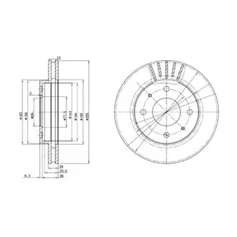 Jeu de 2 disques de frein avant DELPHI BG2763