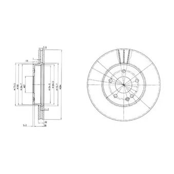 Jeu de 2 disques de frein avant DELPHI BG2768