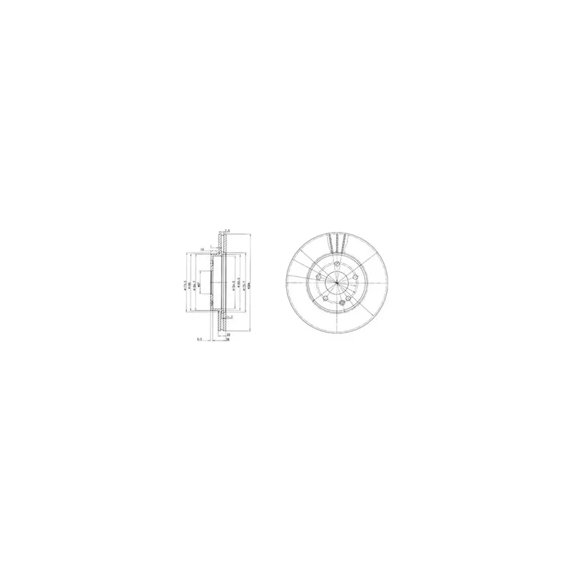 Jeu de 2 disques de frein avant DELPHI BG2768