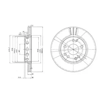 Jeu de 2 disques de frein avant DELPHI BG2771