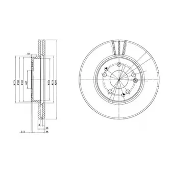 Jeu de 2 disques de frein avant DELPHI BG2772