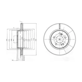 Jeu de 2 disques de frein arrière DELPHI BG2776