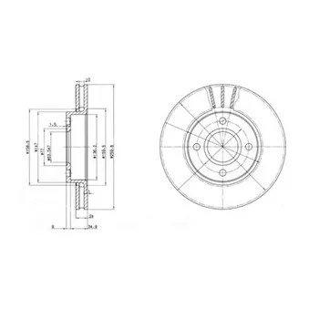 Jeu de 2 disques de frein avant DELPHI