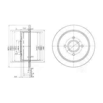 Jeu de 2 disques de frein arrière DELPHI BG2781