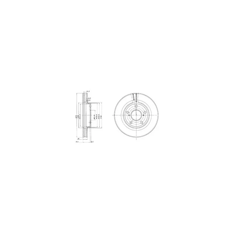 Jeu de 2 disques de frein avant DELPHI BG2782