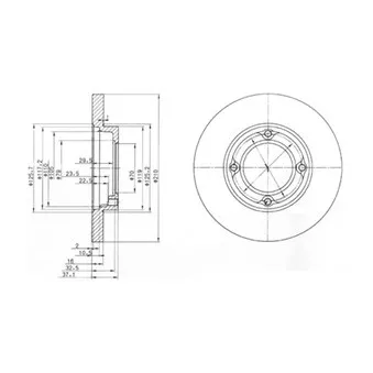 Jeu de 2 disques de frein avant DELPHI BG2797