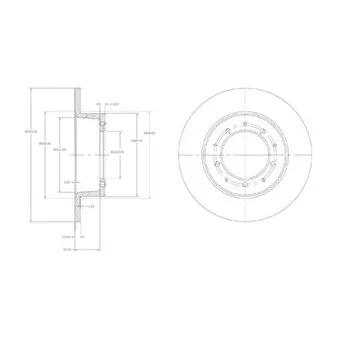 Jeu de 2 disques de frein arrière DELPHI