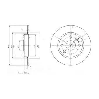 Jeu de 2 disques de frein arrière DELPHI BG2803