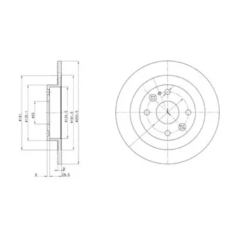 Jeu de 2 disques de frein arrière DELPHI BG2805
