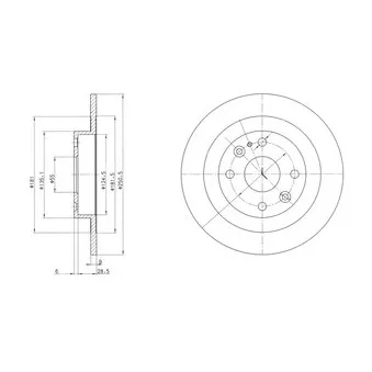Jeu de 2 disques de frein arrière DELPHI BG2805C