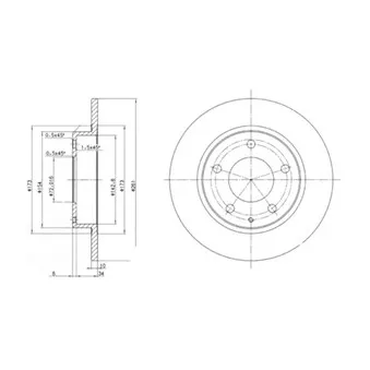 Jeu de 2 disques de frein arrière DELPHI BG2806