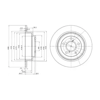 Jeu de 2 disques de frein arrière DELPHI BG2826