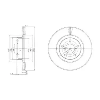 Jeu de 2 disques de frein avant DELPHI BG2827