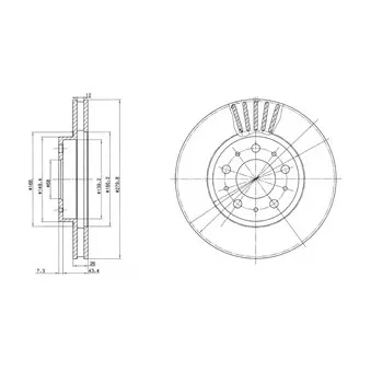 Jeu de 2 disques de frein avant DELPHI BG2841C