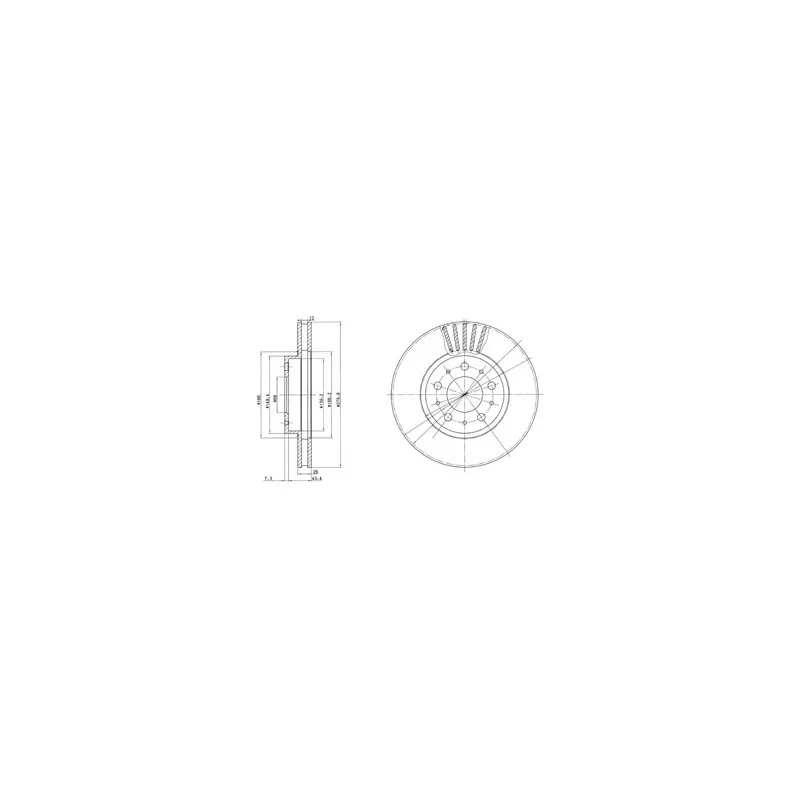 Jeu de 2 disques de frein avant DELPHI BG2841C