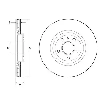 Jeu de 2 disques de frein avant DELPHI
