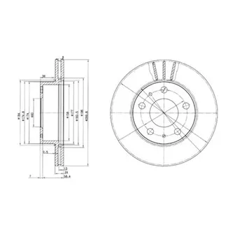 Jeu de 2 disques de frein avant DELPHI BG2847