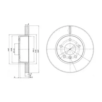 Jeu de 2 disques de frein avant DELPHI