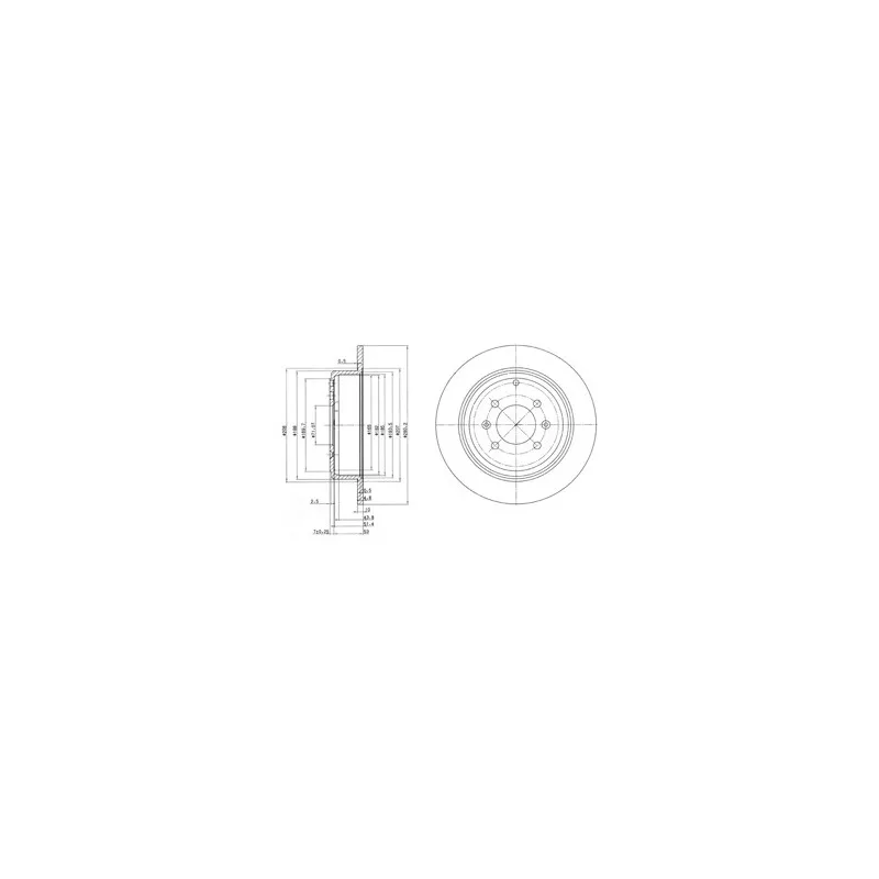 Jeu de 2 disques de frein arrière DELPHI BG2873C