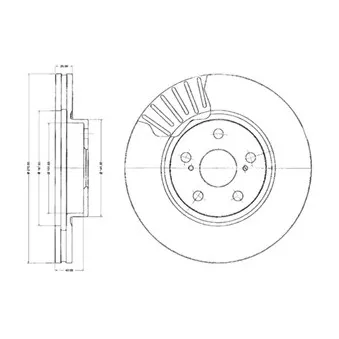 Jeu de 2 disques de frein avant DELPHI BG2887
