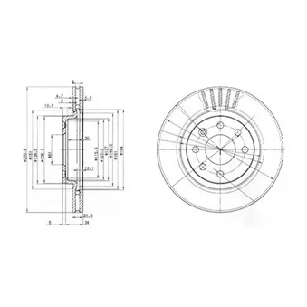 Jeu de 2 disques de frein avant DELPHI BG2899